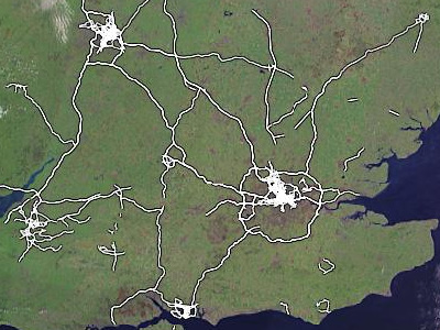 OpenStreetMap UK Motorways, noviembre de 2005