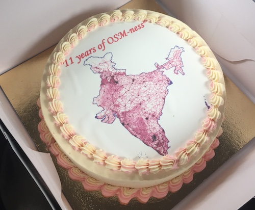 The 11th birthday cake arriving for the party in Bengaluru