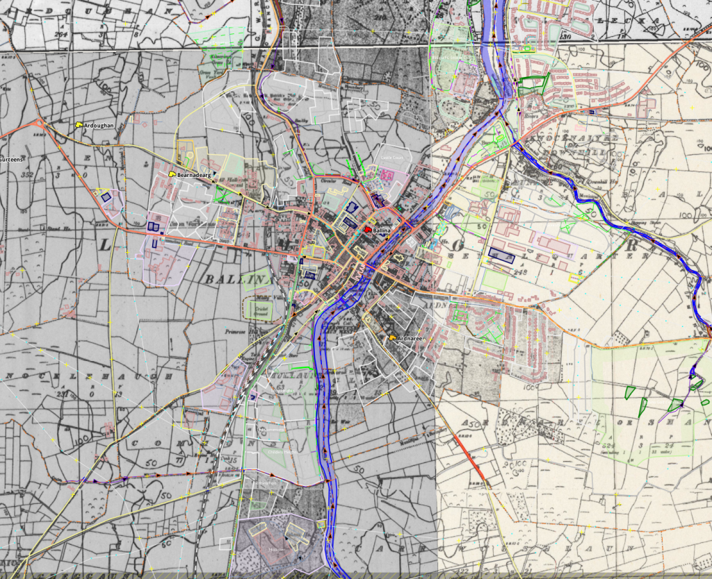 image of historic imagery used for editing modern day OpenStreetMap data